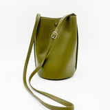 Leather Crossbody Bucket Bag