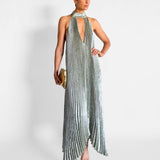 Pleat Halter Dress