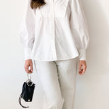 Frances Balloon Sleeve Bib Shirt