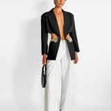 Cut Out Blazer with Chain Belt