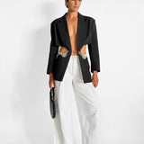 Cut Out Blazer with Chain Belt