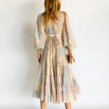 Andie Striped Cotton Midi Wrap Dress