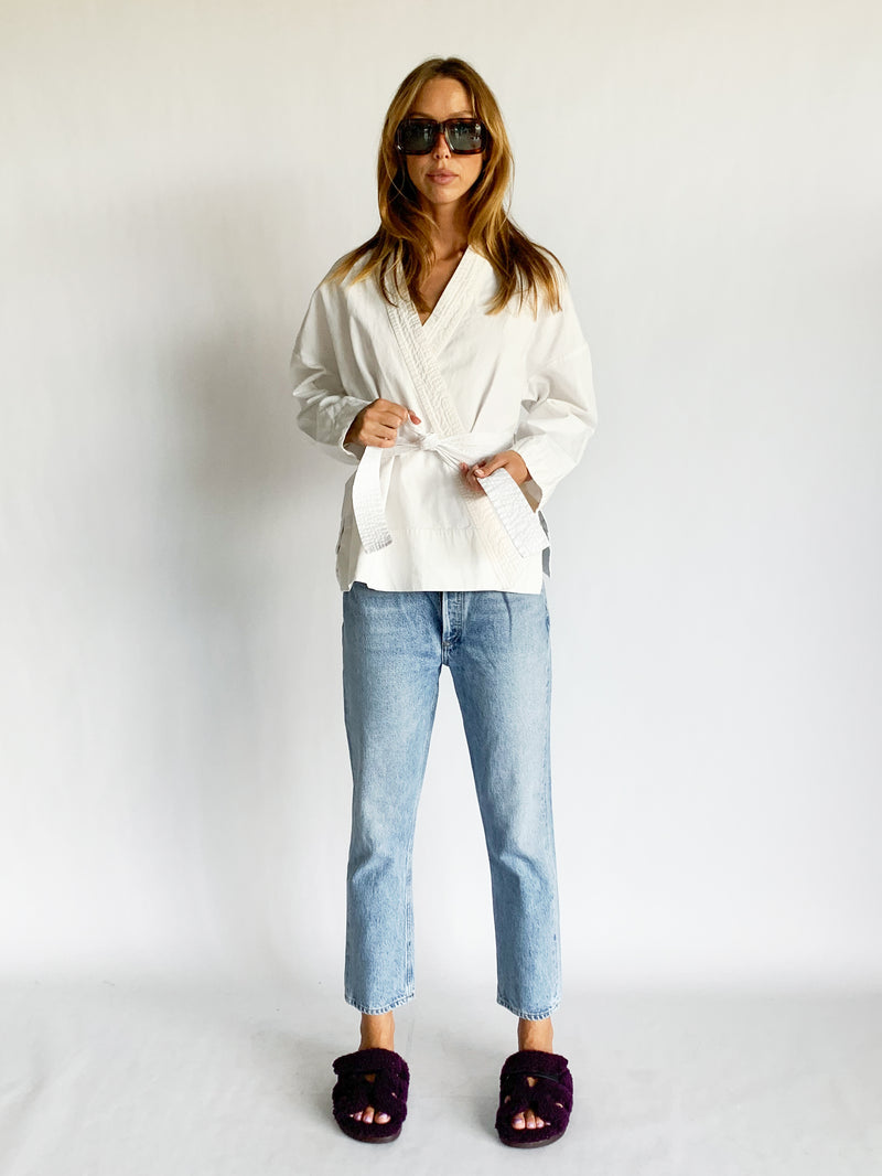 Relaxed Wrap Cotton Jacket