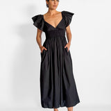 Flutter Sleeve Midi Dress