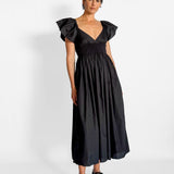 Flutter Sleeve Midi Dress