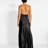 Lace Panel Maxi Gown