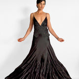 Lace Panel Maxi Gown