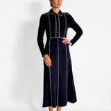 Ponte Collared Maxi Dress