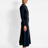 Ponte Collared Maxi Dress