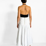 Belmond Button Demin Tiered Midi Skirt
