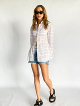 Valensole Cut Out Checked Cotton Shirt