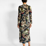 Ruched Silk Maxi Dress