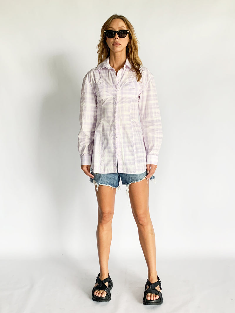 Valensole Cut Out Checked Cotton Shirt