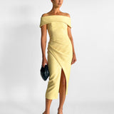 Micro Weave Off Shoulder Dress