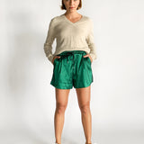 Taffeta Drawstring Shorts