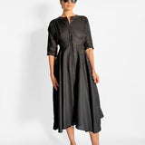 Linen Contrast Maxi Dress