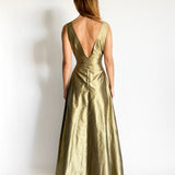 Box Pleat Silk Gown