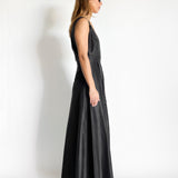 Box Pleat Silk Gown