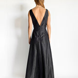 Box Pleat Silk Gown