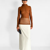 High Neck  Sheer Knit Top