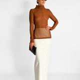 High Neck  Sheer Knit Top