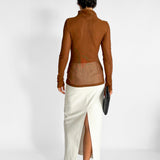 High Neck  Sheer Knit Top