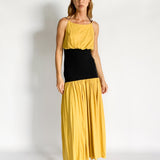 Rib Insert Cotton Maxi Dress