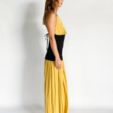 Rib Insert Cotton Maxi Dress