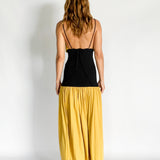 Rib Insert Cotton Maxi Dress