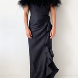 Ostrich Feather Adorned Gown