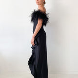 Ostrich Feather Adorned Gown