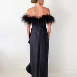 Ostrich Feather Adorned Gown