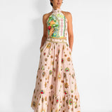 Painted Prayers Halter Top & High Waisted Tiered Skirt Set