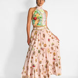 Painted Prayers Halter Top & High Waisted Tiered Skirt Set