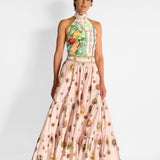 Painted Prayers Halter Top & High Waisted Tiered Skirt Set