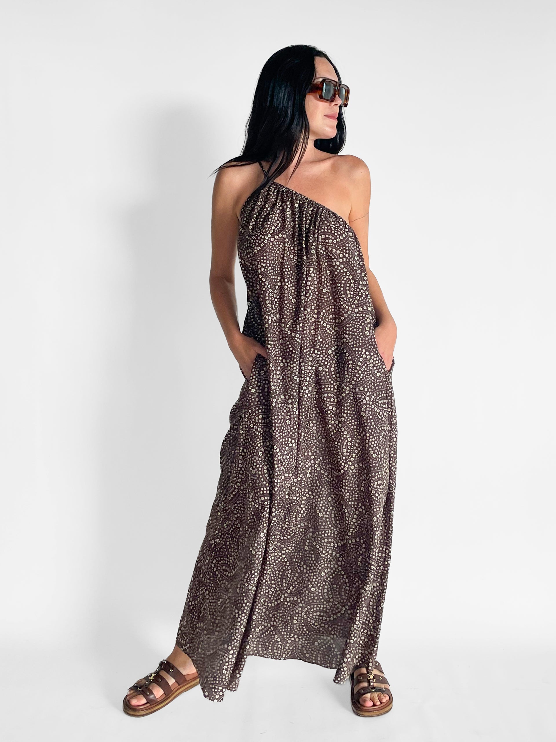 matteau voluminous one shoulder dress MATTEAU One-Shoulder Gathered Organic-Cotton Dress