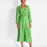 Eliana Draped Silk Midi Dress
