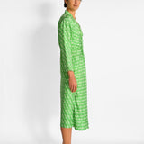 Eliana Draped Silk Midi Dress