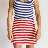 Stripe Top and Mini Skirt Set