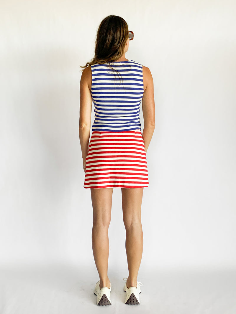 Stripe Top and Mini Skirt Set