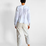 Viviana High-Neck Ruffle Blouse