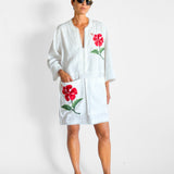 HIbiscus Embroidered Tunic Dress