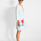 HIbiscus Embroidered Tunic Dress