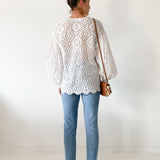 Puff Sleeve Embroidered Top