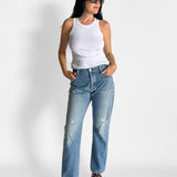 Reworked Gold Patch Levi Jeans