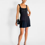 Corset Pleat Mini Dress