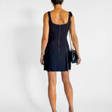 Corset Pleat Mini Dress