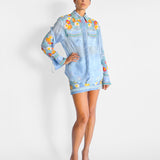 Sunny Oversized Blouse and Mini Skirt Set