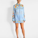 Sunny Oversized Blouse and Mini Skirt Set