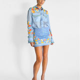 Sunny Oversized Blouse and Mini Skirt Set